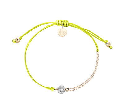 CZ Solitaire Bracelet on Colored Cord