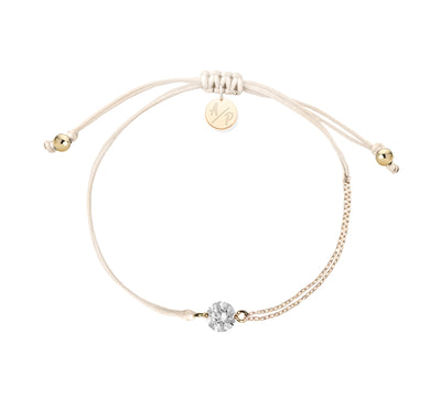 CZ Solitaire Bracelet on Colored Cord