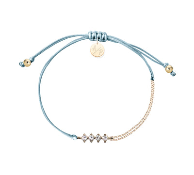 CZ Crystal Bar Bracelet on Colored Cord