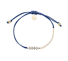 CZ Crystal Bar Bracelet on Colored Cord