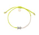 CZ Emerald Cut Bracelet on Colored Cord