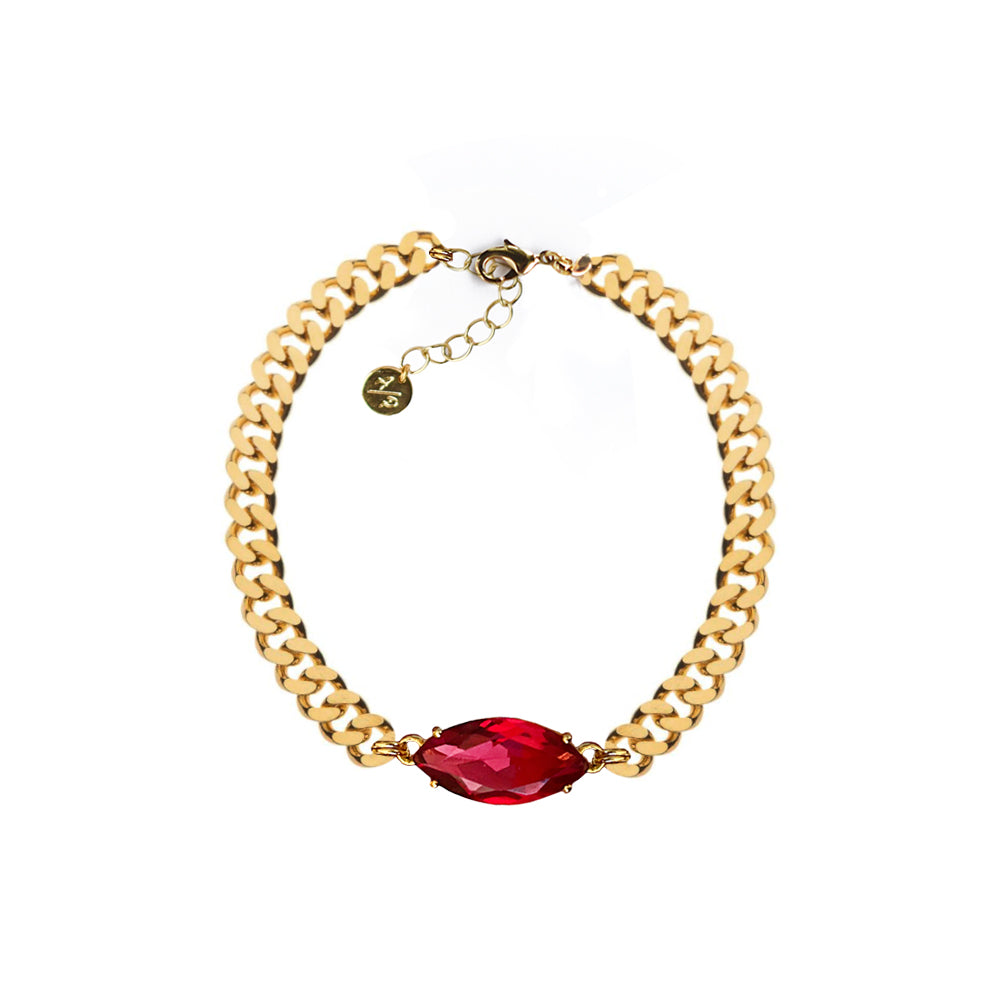 Crystal Marquise Bracelet - Red
