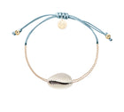 Mini Natural Shell Chain Bracelet - 14k Gold Filled on Colored Cord