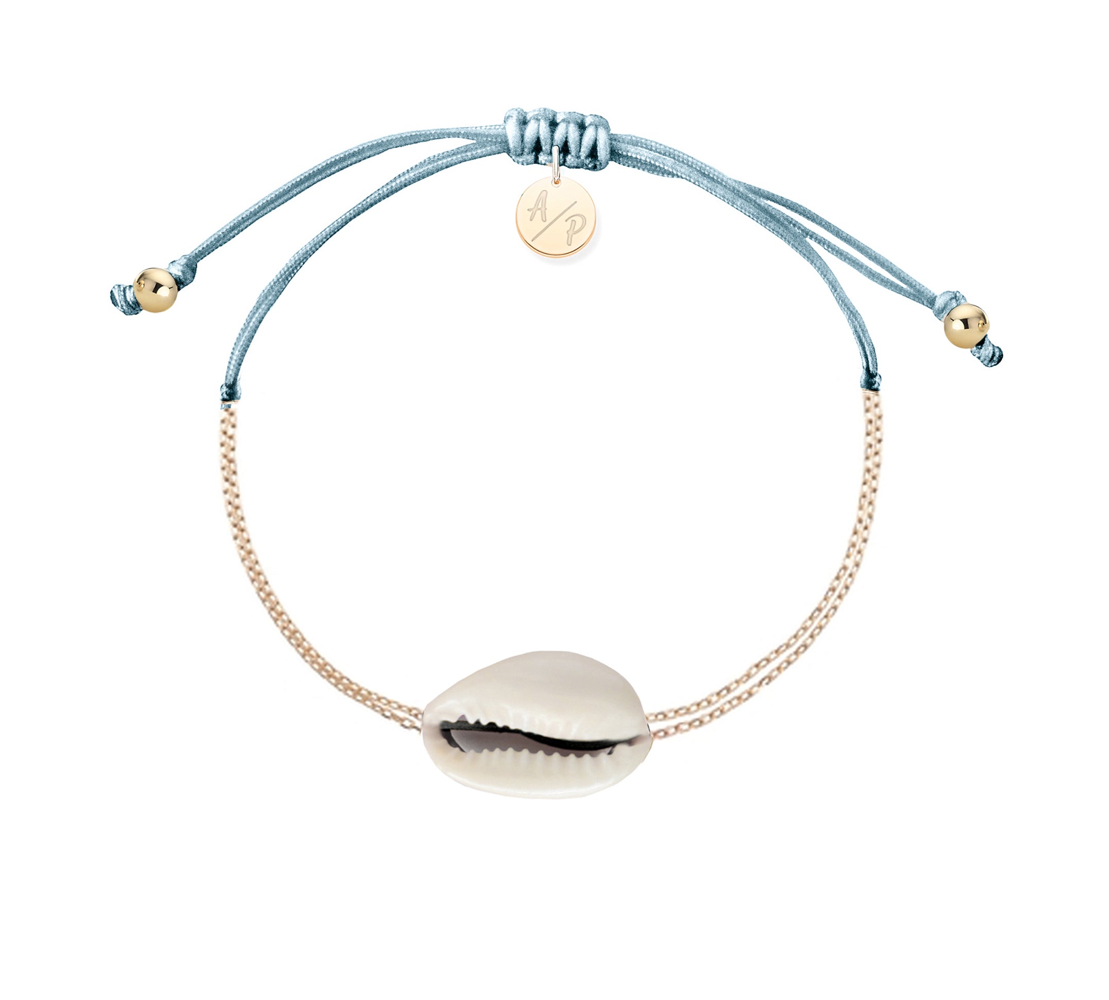 Mini Natural Shell Chain Bracelet - 14k Gold Filled on Colored Cord