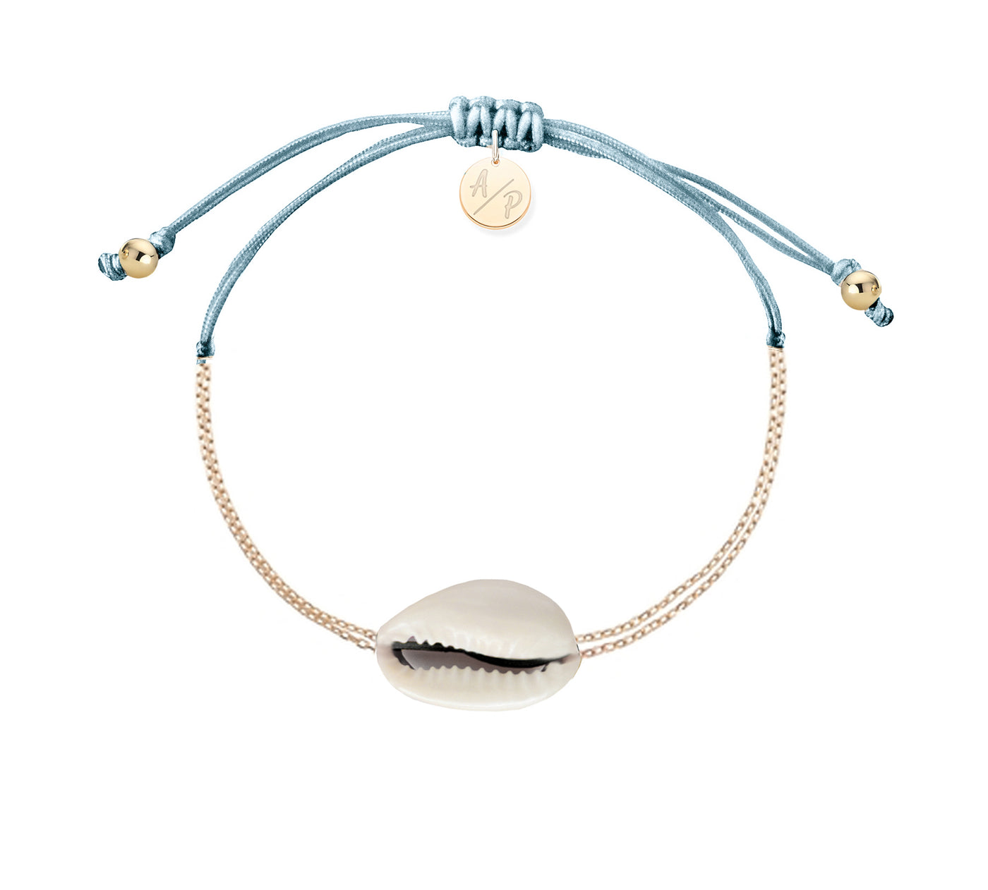 Mini Natural Shell Chain Bracelet - 14k Gold Filled on Colored Cord