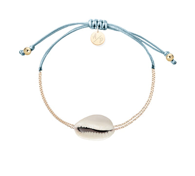 Mini Natural Shell Chain Bracelet - 14k Gold Filled on Colored Cord