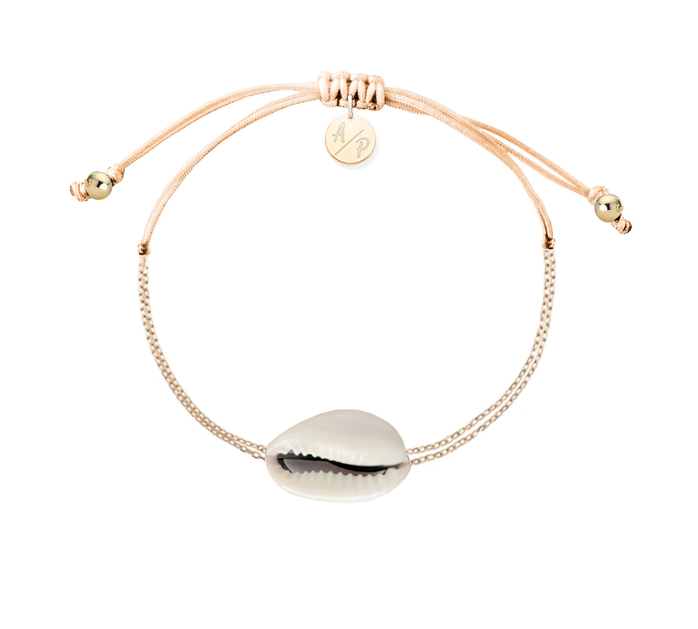 Mini Natural Shell Chain Bracelet - 14k Gold Filled on Colored Cord