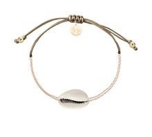 Mini Natural Shell Chain Bracelet - 14k Gold Filled on Colored Cord