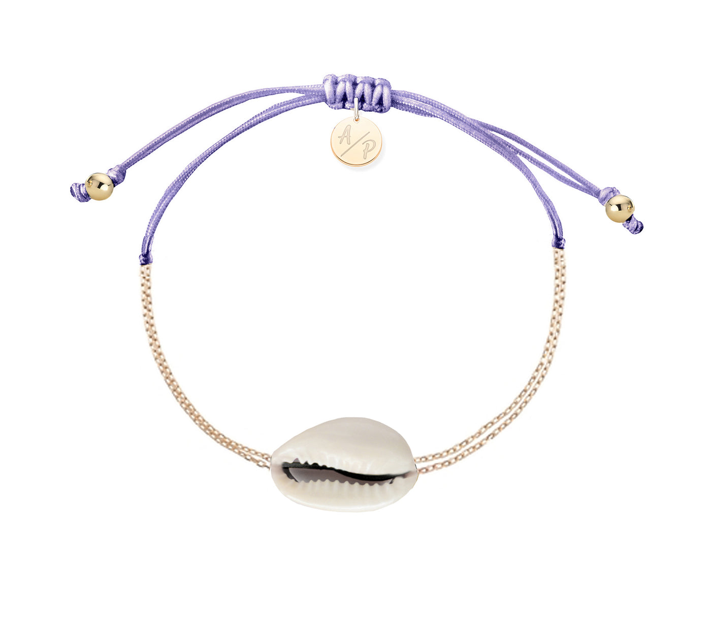 Mini Natural Shell Chain Bracelet - 14k Gold Filled on Colored Cord