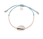 Mini Natural Shell Chain Bracelet - 14k Rose Gold on Colored Cord