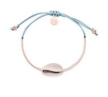 Mini Natural Shell Chain Bracelet - 14k Rose Gold on Colored Cord