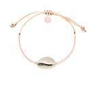 Mini Natural Shell Chain Bracelet - 14k Rose Gold on Colored Cord