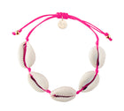 Natural Shell Adjustable Bracelet on Colored Cord