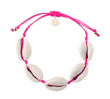 Natural Shell Adjustable Bracelet on Colored Cord