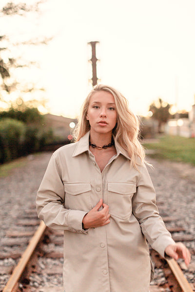 Metal Shell Accent Choker Matte Black - 14k Gold/Rose Gold