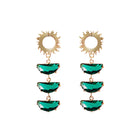 Crystal Supernova Studs - Emerald