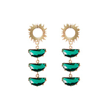 Crystal Supernova Studs - Emerald