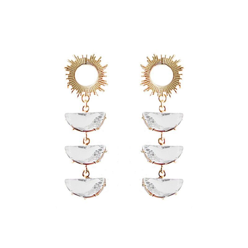 Spring Crystal Supernova Studs - Clear