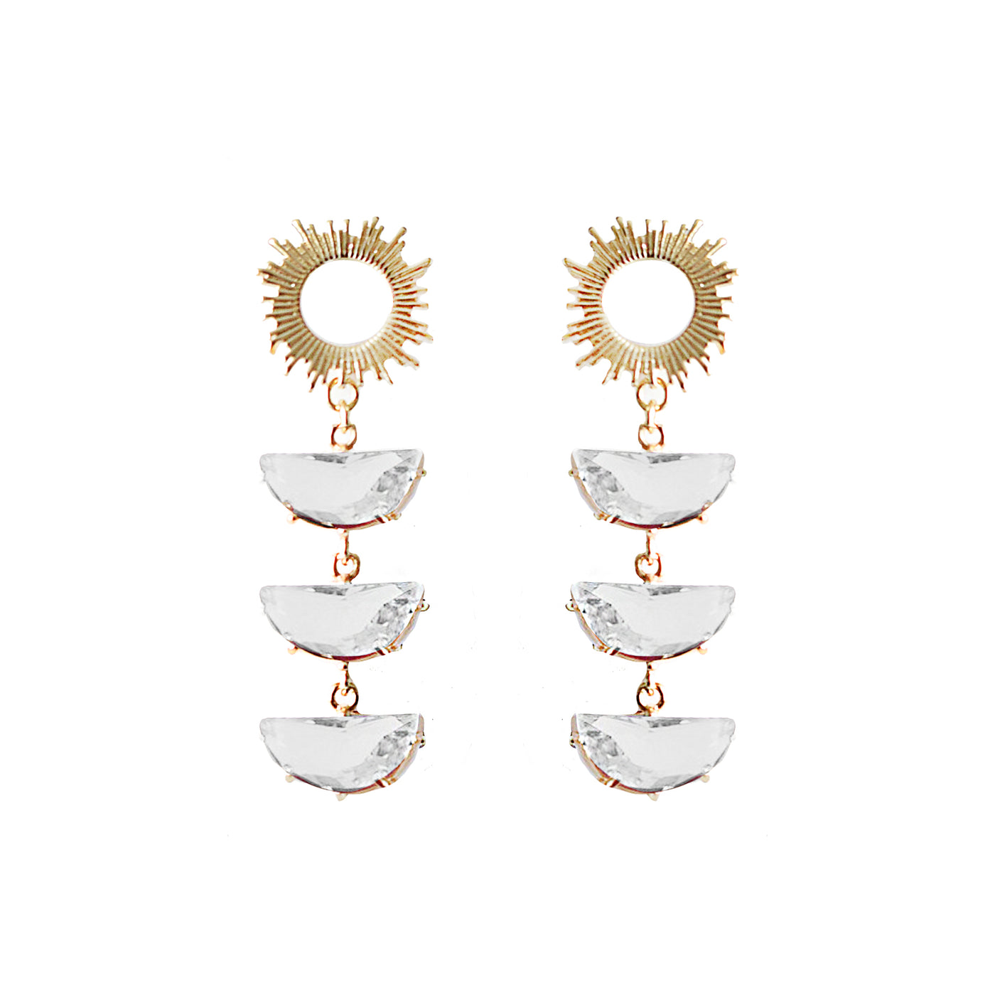 Spring Crystal Supernova Studs - Clear