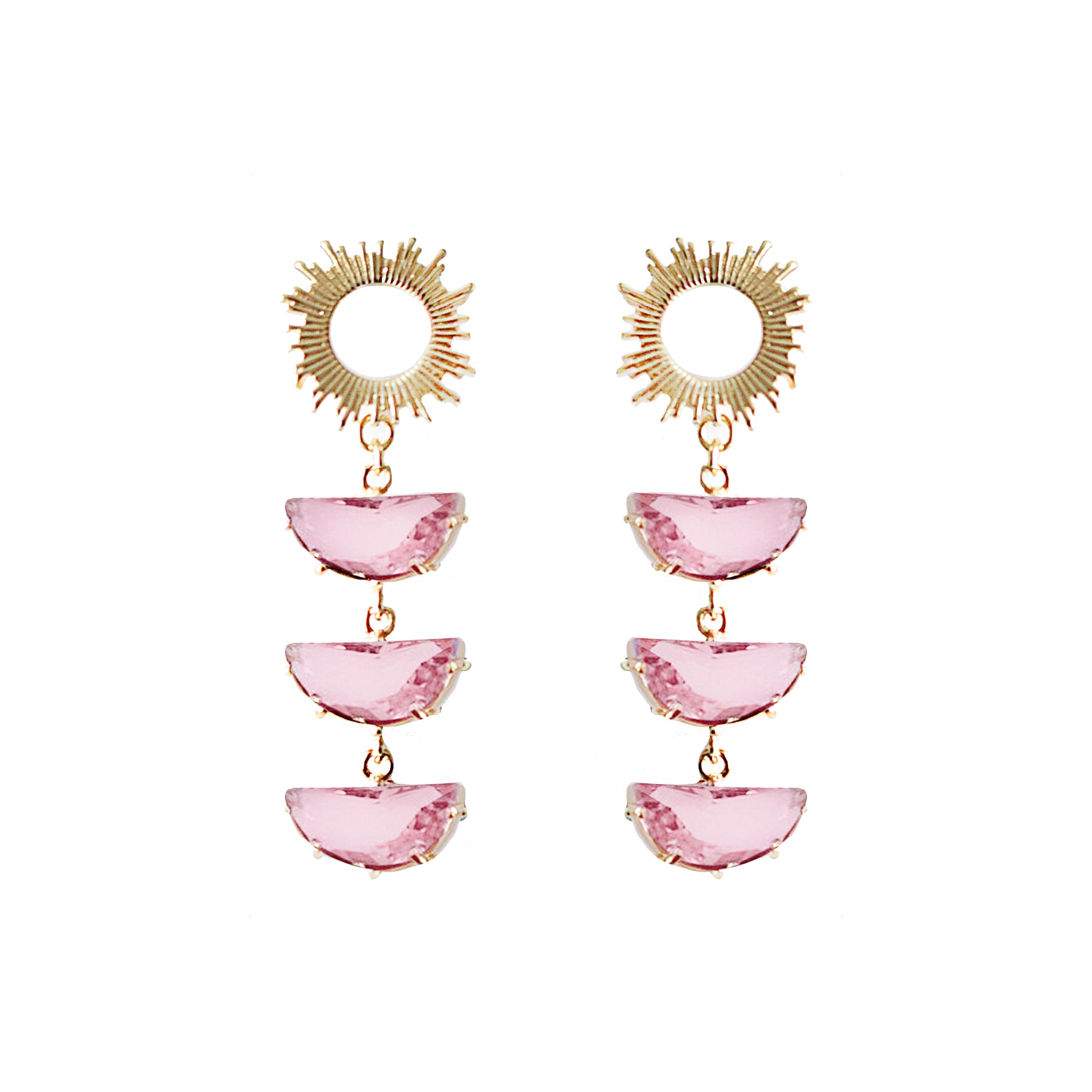 Crystal Supernova Studs - Pink