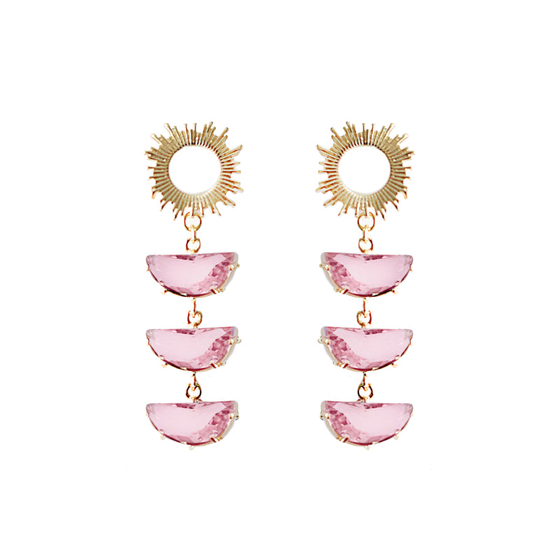 Crystal Supernova Studs - Pink