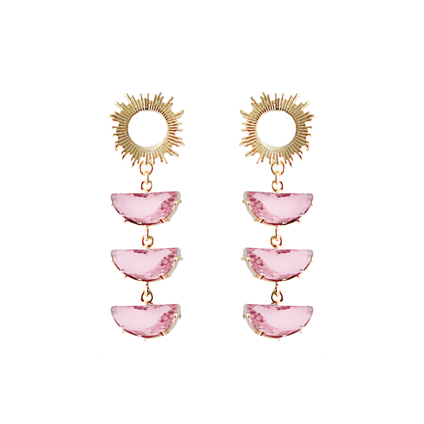 Crystal Supernova Studs - Pink