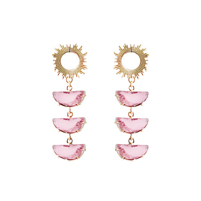 Crystal Supernova Studs - Pink