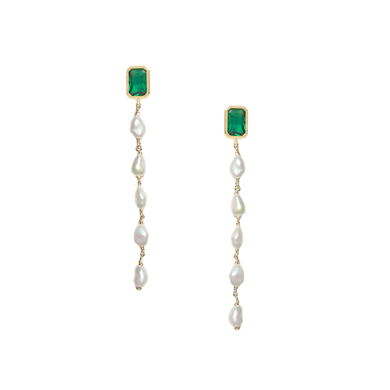 Keshi Pearl Drops - Green