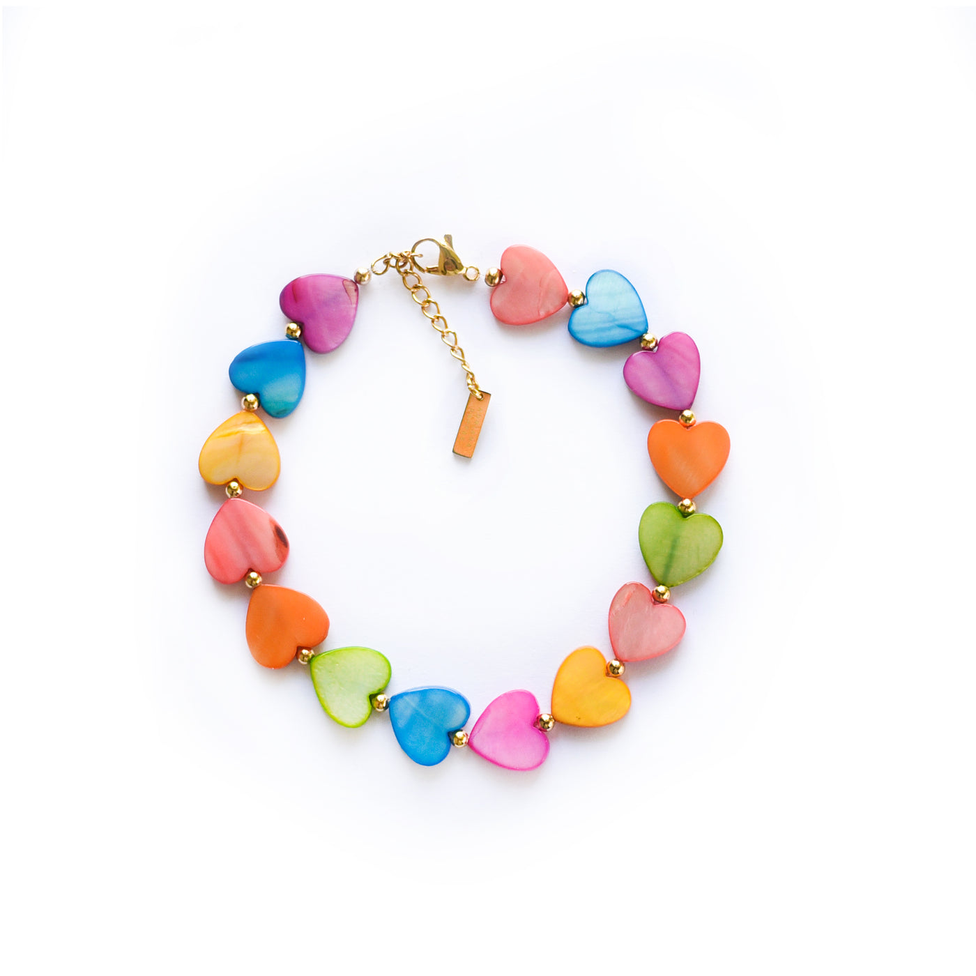 Rainbow Hearts Anklet