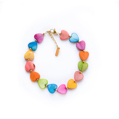 Rainbow Hearts Anklet