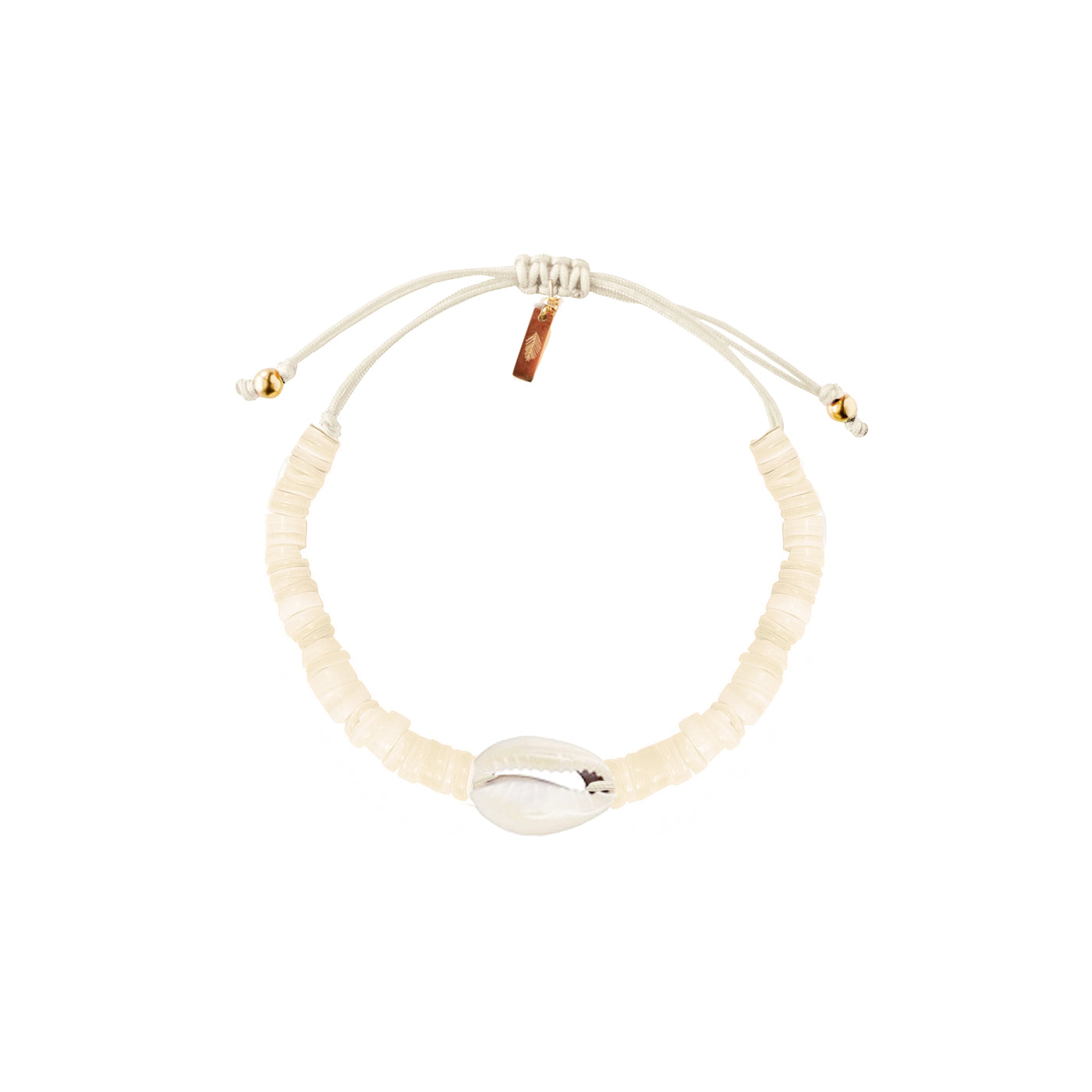 Heishi Natural Shell Bracelet - White