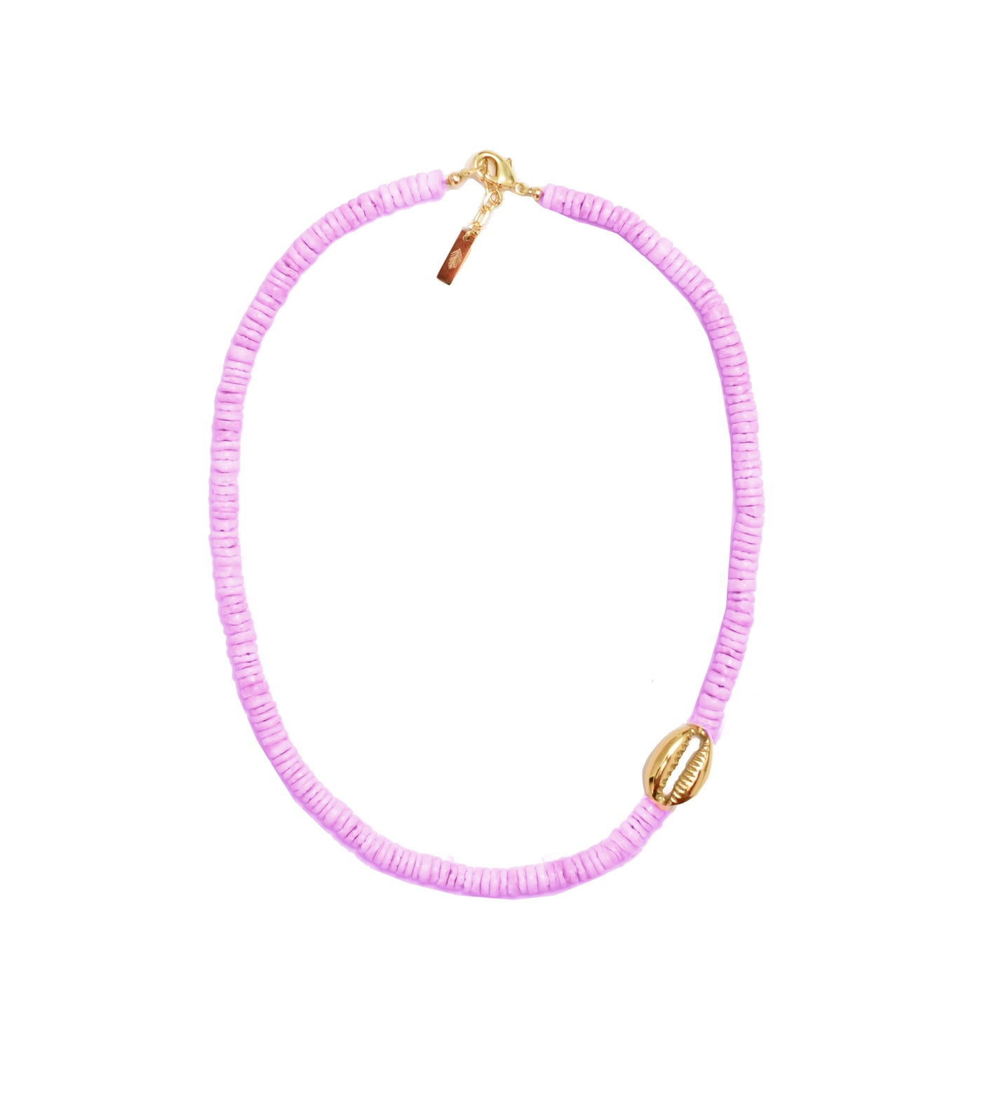 Heishi Mini Gold Shell Choker - Lavender