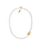 Heishi Mini Gold Shell Choker - White