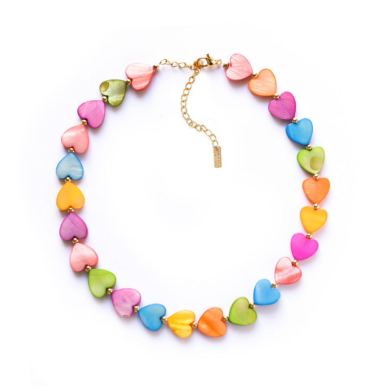 Rainbow Hearts Choker