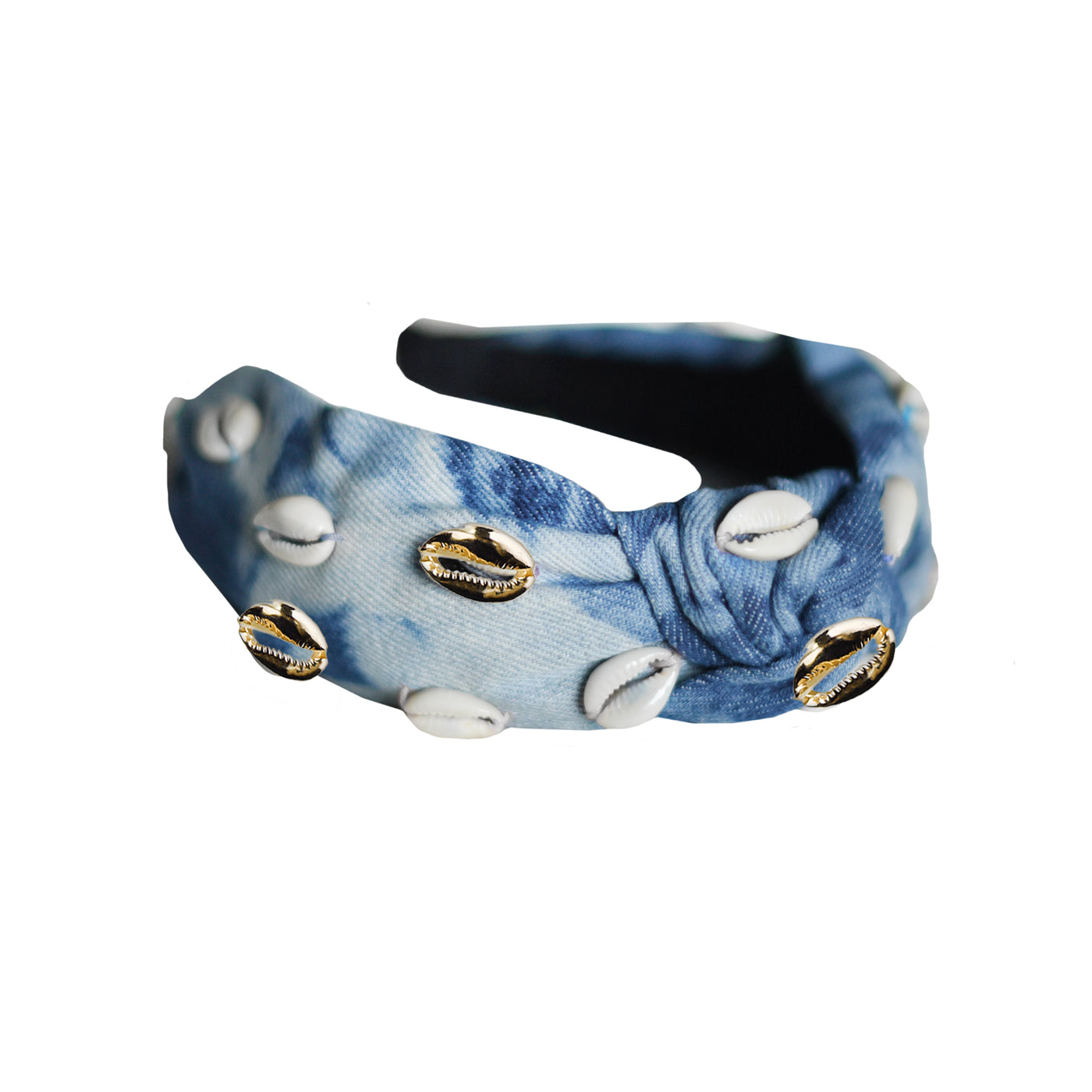 Denim Confetti Headband - Gold