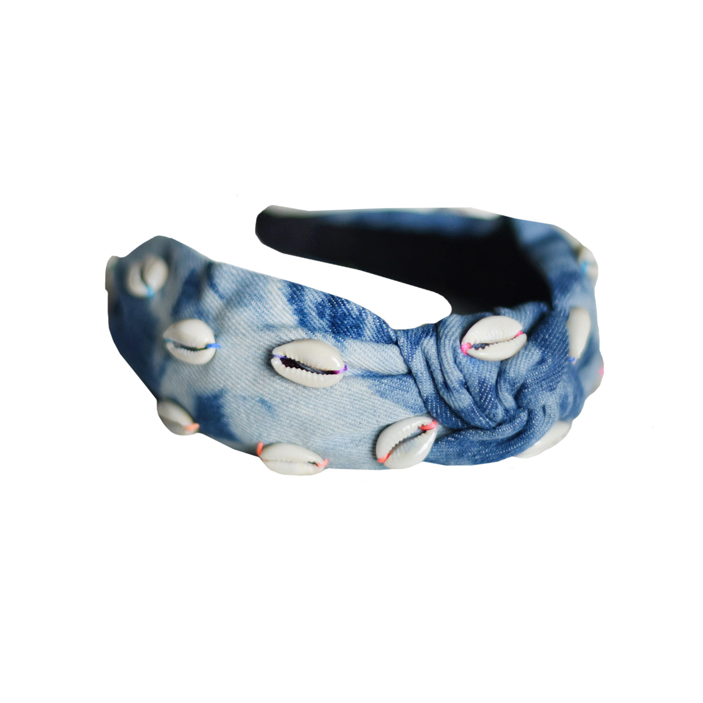 Denim Confetti Headband - Rainbow