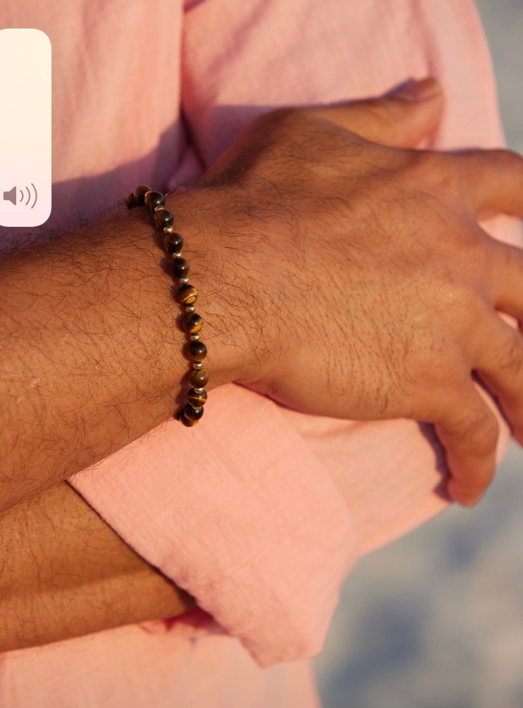 Men's Tiger's Eye Bracelet - Gold Filled