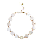 Coin Pearl Choker on Colored Cord