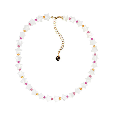 Stardust Choker - Neon Pink, Gold Filled