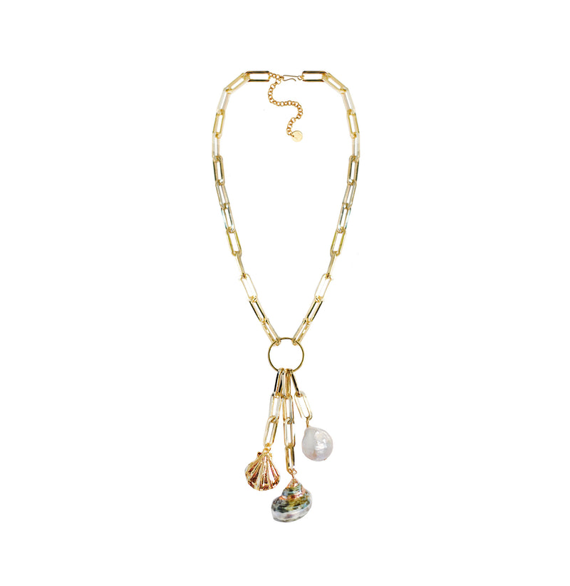 Shell Trio Drop Necklace