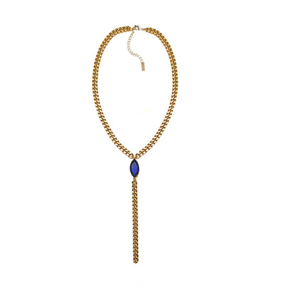 Crystal Marquise Lariat - Blue