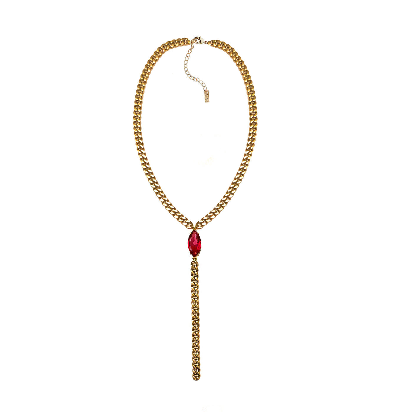 Crystal Marquise Lariat - Red
