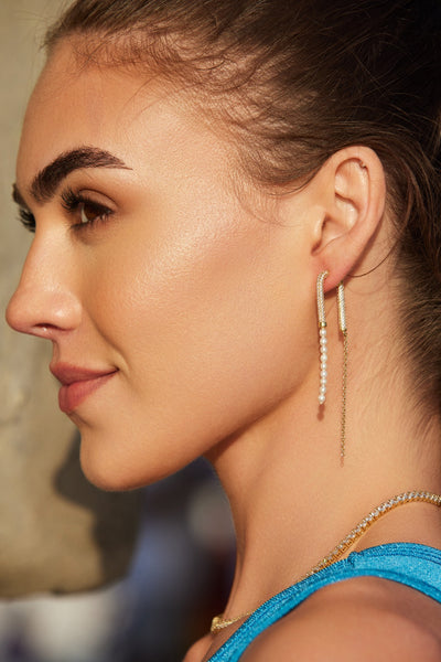 Pave Waterfall Earrings