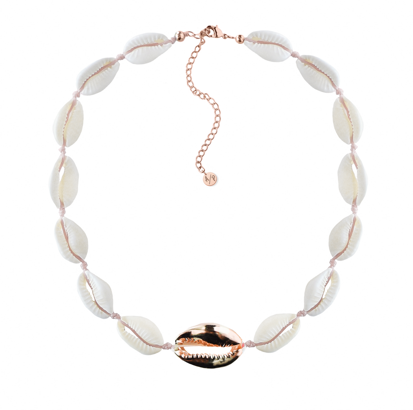 Metal Shell Accent Choker - 14k Gold/Rose Gold