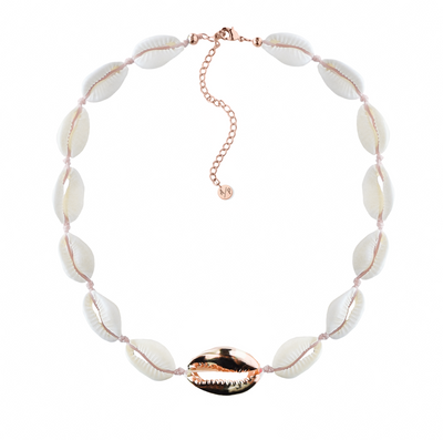 Metal Shell Accent Choker - 14k Gold/Rose Gold