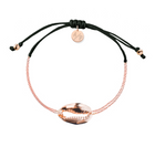 Mini Metal Shell Chain Bracelet - 14k Rose Gold on Colored Cord