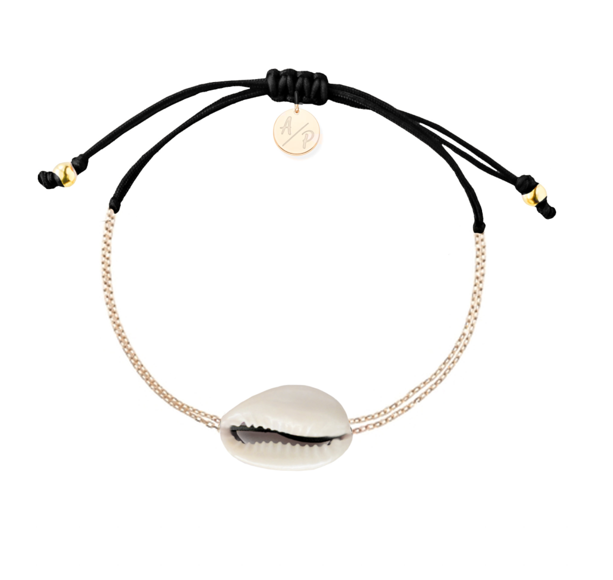 Mini Natural Shell Chain Bracelet - 14k Gold Filled on Colored Cord