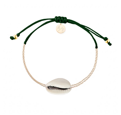 Mini Natural Shell Chain Bracelet - 14k Gold Filled on Colored Cord