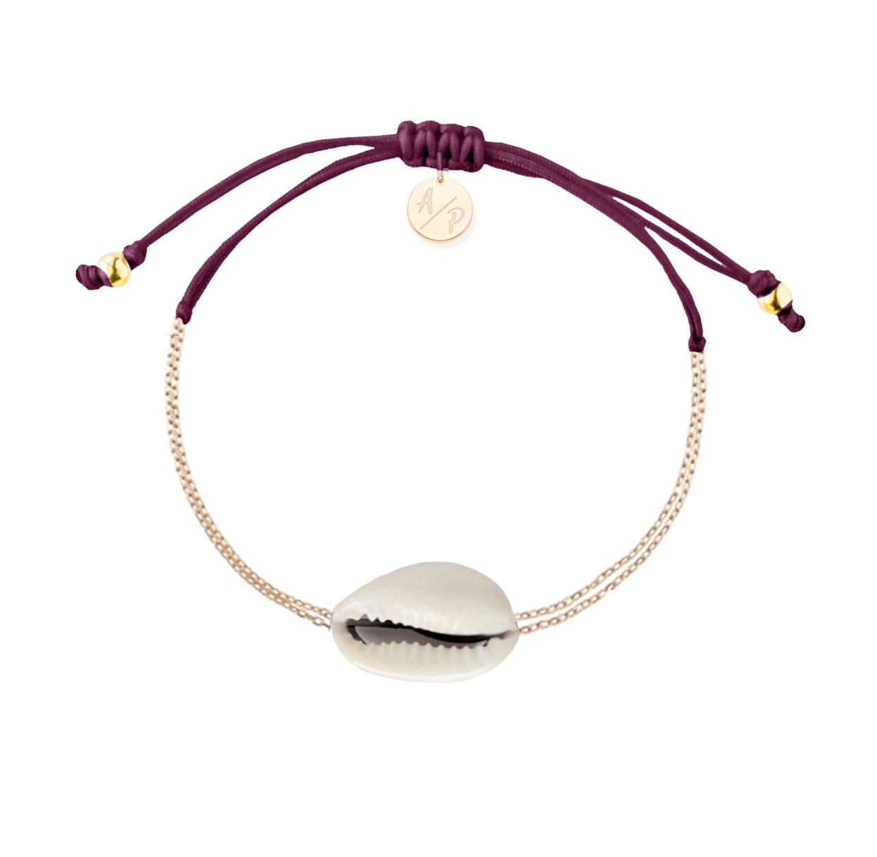 Mini Natural Shell Chain Bracelet - 14k Gold Filled on Colored Cord