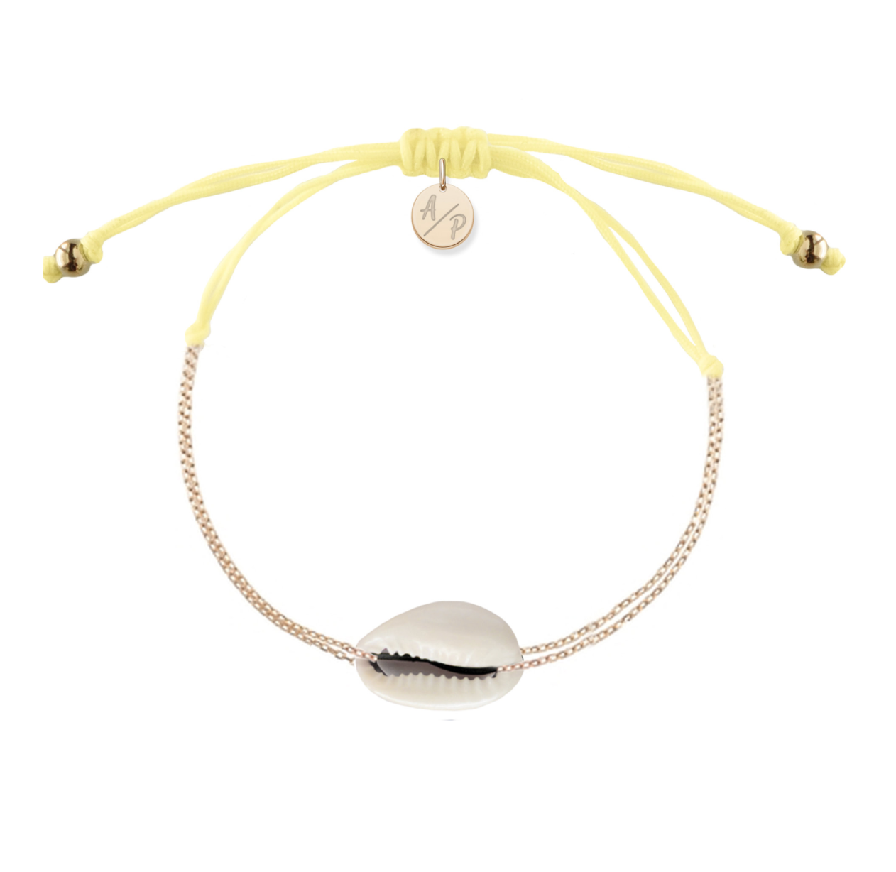 Mini Natural Shell Chain Bracelet - 14k Gold Filled on Colored Cord